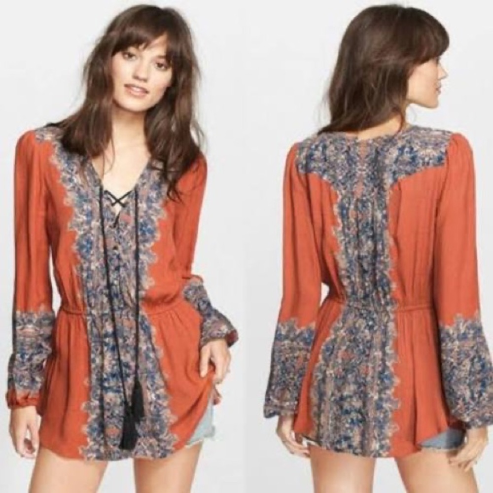 Free People Patterned Blouse